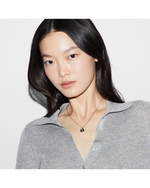 Gucci Multicolor Interlocking 18K Chain Necklace