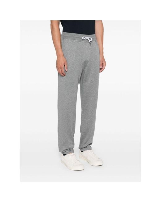 Brunello Cucinelli Gray Drawstring Straight Leg Pants for men