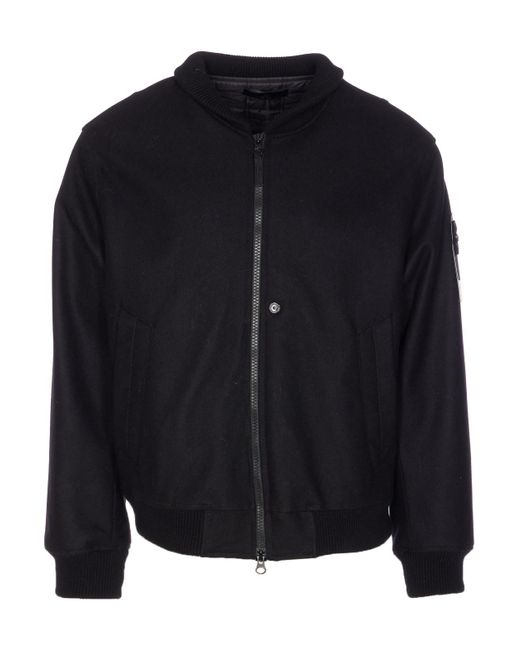 Stone Island Blue Logo Patch Zip-Up Jacket for men