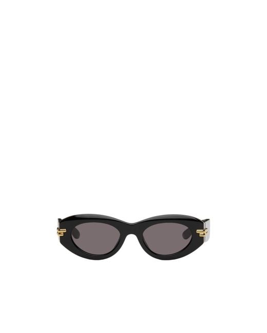Bottega Veneta White Eyewear Oval Frame Sunglasses