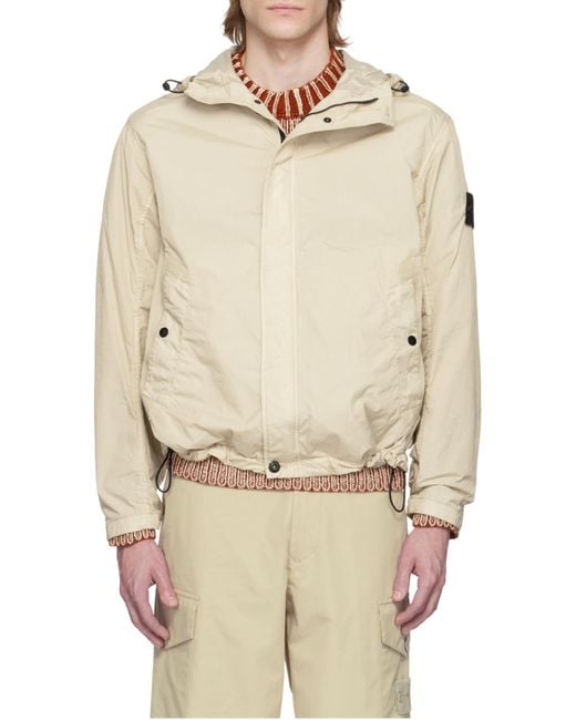 Stone Island Natural Compass Patch Hooded Jacket for men