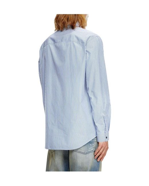 DIESEL Blue S-Simply-E Striped Long-Sleeved Shirt for men