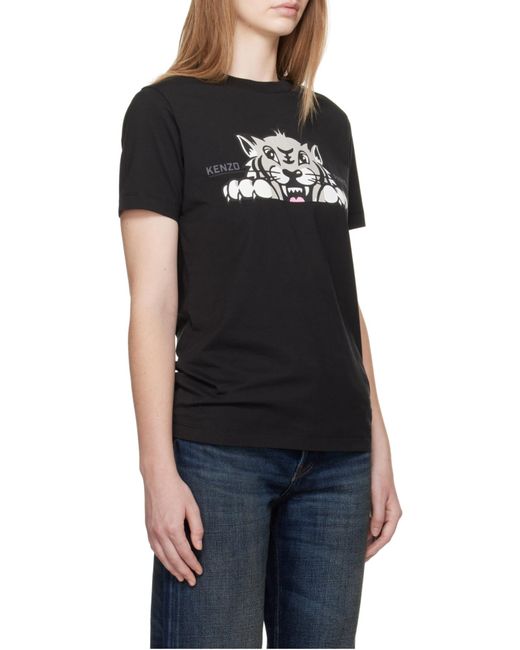 KENZO Black Logo Printed Crewneck T-Shirt