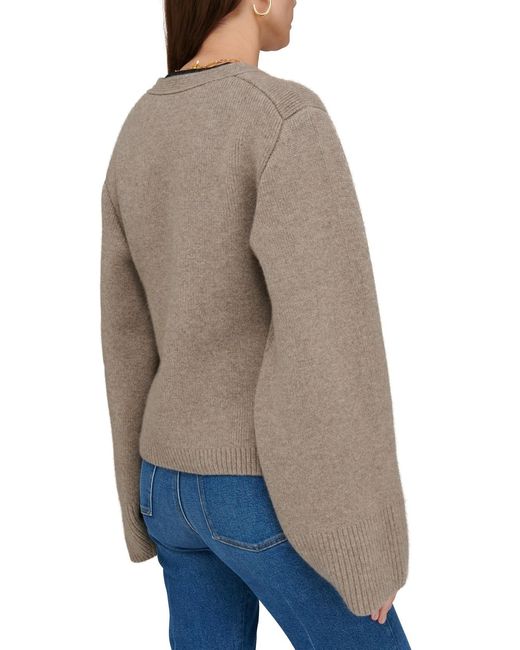Khaite Natural V-Neck Knitted Cardigan