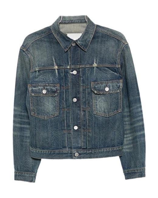 Maison Margiela Blue Distressed Denim Jacket