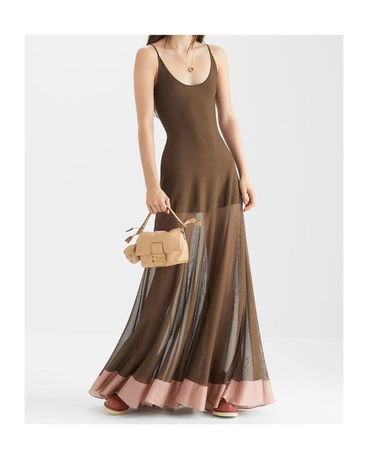 Fendi Brown Sleeveless Knitted Maxi Dress