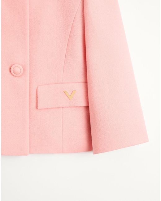 Valentino Pink Wool Crepe Jacket