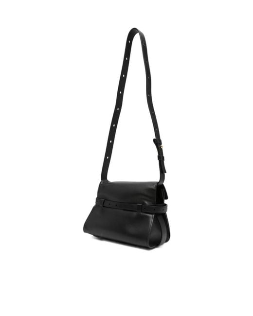 Moschino Black Buckle-Strap Crossbody Bag