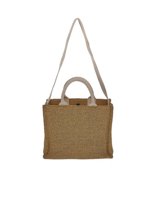 Marni Metallic Logo Embroidered Small Tote Bag