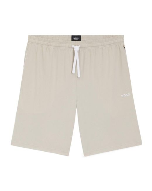 Boss White Simple Shorts for men