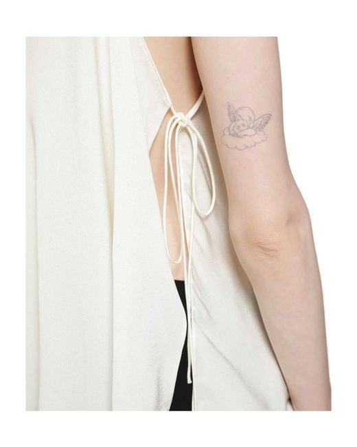 Alaïa White Alaïa Side-Tie Cami Top