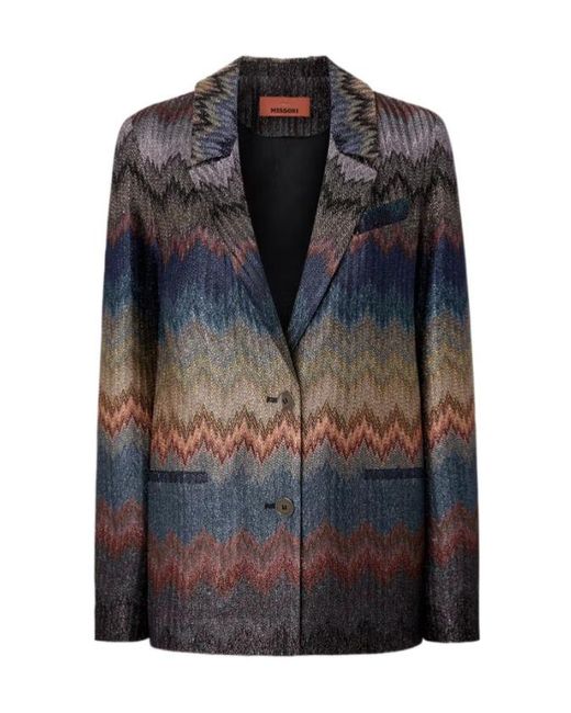 Missoni Black Glitter Printed Single-Breasted Blazer