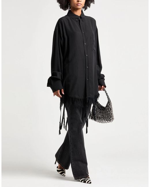 Balenciaga Black Long-Sleeve Solid Color Shirt