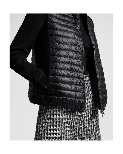 Moncler Black Padded Contrasting Zip-Up Jacket