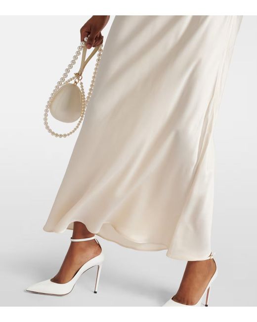 Rixo White V-Neck Backless Dress