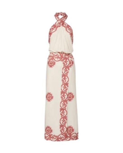 Johanna Ortiz Pink Printed Cotton Midi Dress