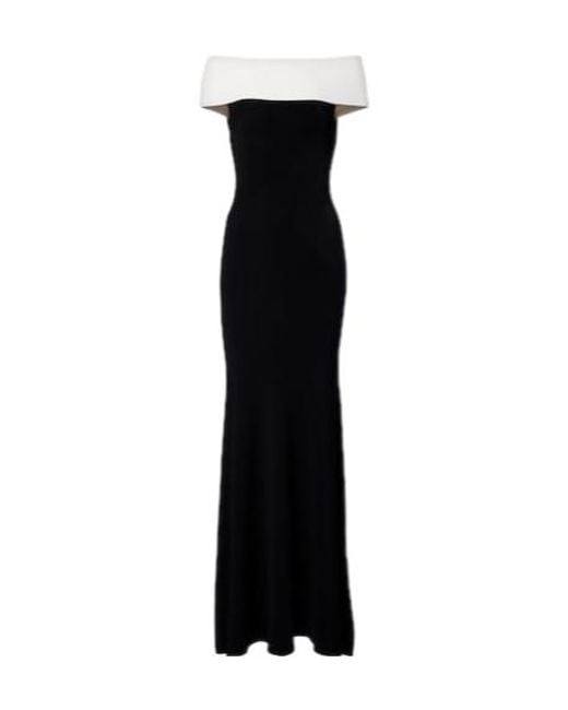 Roland Mouret Black Off-Shoulder Gown