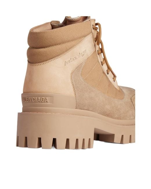 Balenciaga Natural Combat Strike Lace-Up Boots for men