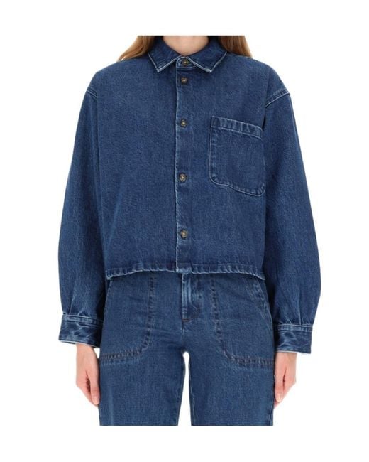 A.P.C. Blue Pocket Samantha Buttoned Jacket