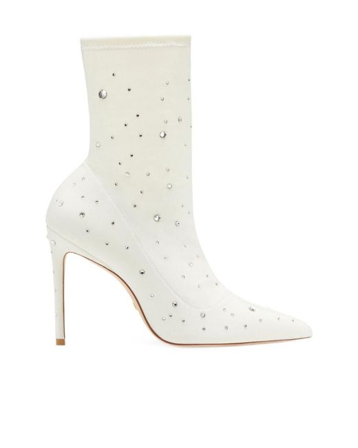 Stuart Weitzman White Crystal-Embellished 110Mm Boots