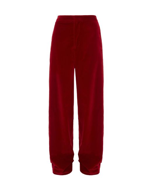 J.W. Anderson Red Jw Anderson Velvet Tuxedo Trousers