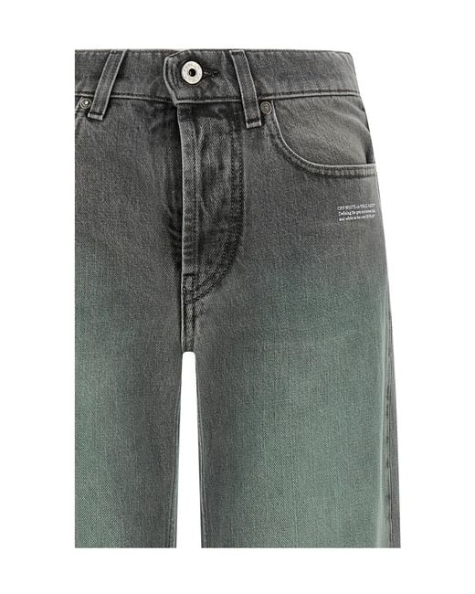 Off-White c/o Virgil Abloh Green Logo Patch Straight-Leg Jeans