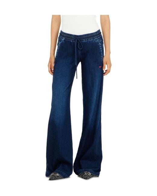 DIESEL Blue D-Ainty Wide-Leg Jeans