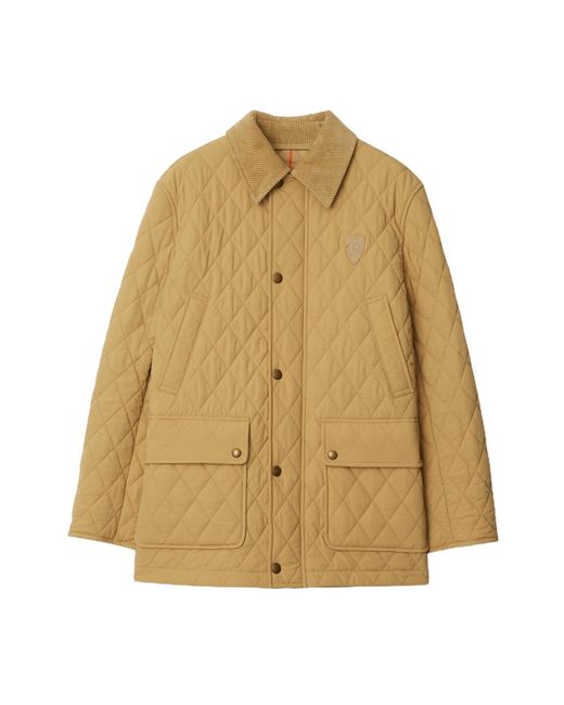 Burberry Natural Logo Patch Diamond-Quilted Jacket