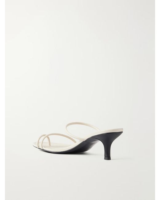 St. Agni White Round-Toe High-Heeled Sandals