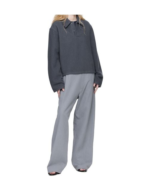Rier Blue Long-Sleeved Polo Shirt