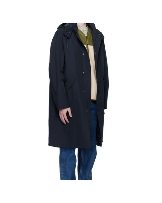 A.P.C. Blue Long Sleeve Parka for men