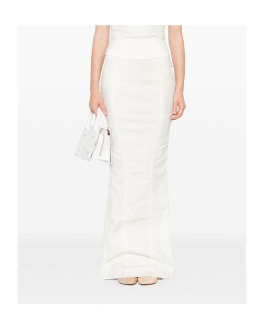 Entire studios White Channel Denim Skirt