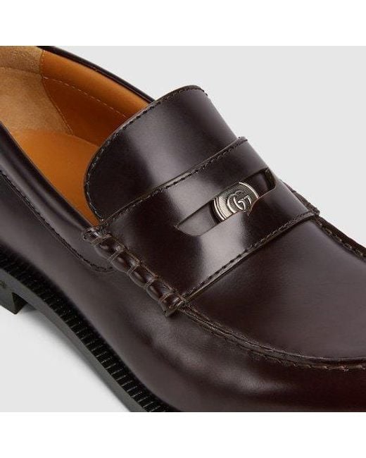 Gucci Brown Loafer With Removable Detail for men