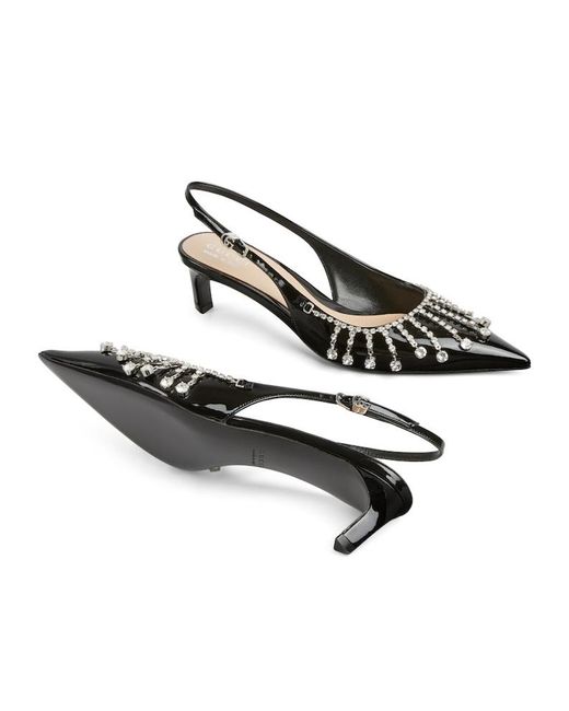 Gucci White 45Mm Guinevere Chain Detail Pumps