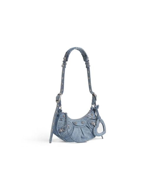Balenciaga Blue Le Cagole Denim Xs Shoulder Bag