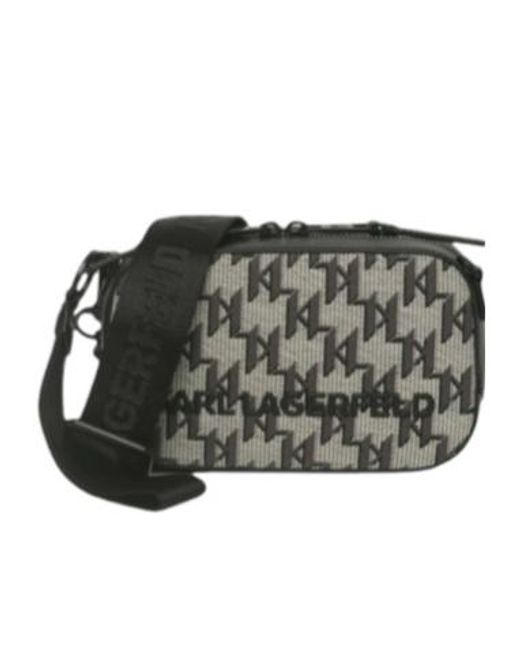 Karl Lagerfeld Black Zipper Shoulder Bag for men