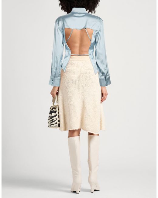 Jacquemus Blue Solid-Colored Satin Shirt