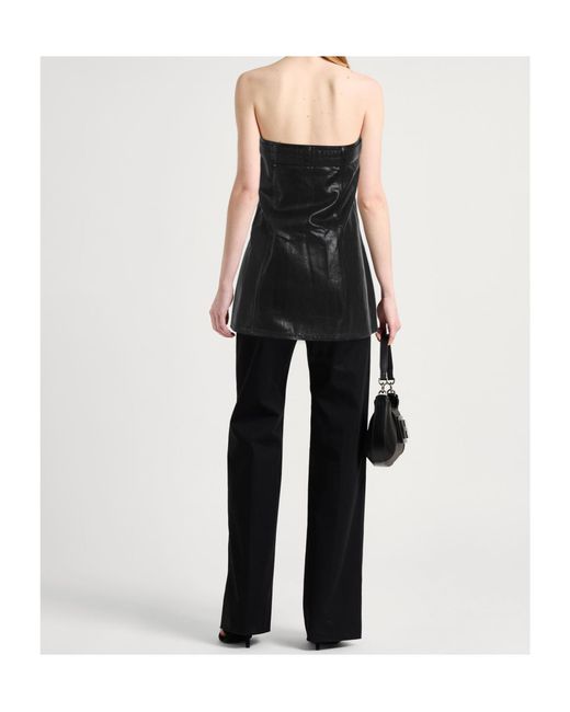 Ganni Black Off-The-Shoulder Tank Top
