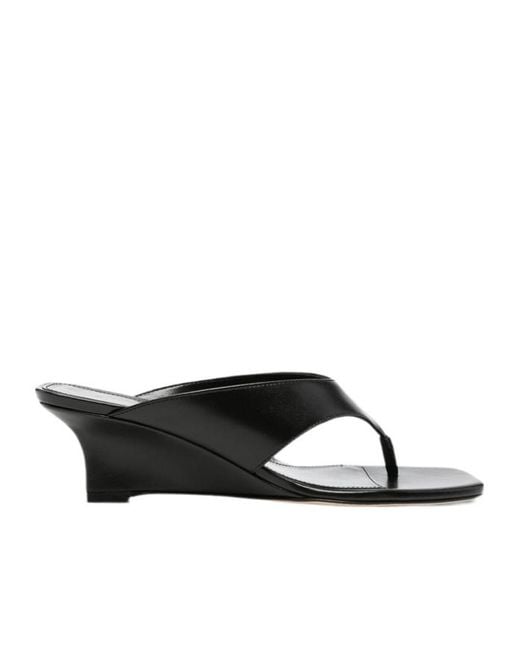 Stuart Weitzman Black Square-Toe High-Heeled Sandals