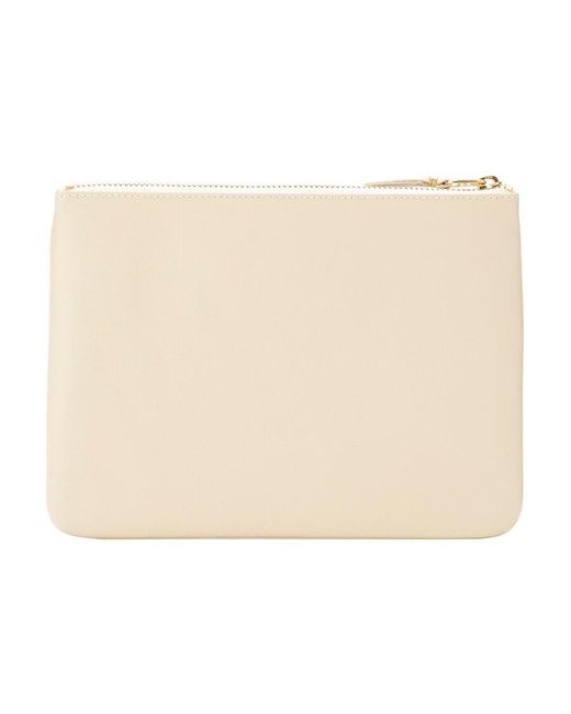 Comme des Garçons Natural Comme Des Garçons Wallet Logo Detailed Classic Wallet