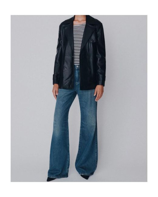 Marella Blue High-Waisted Wide-Leg Jeans