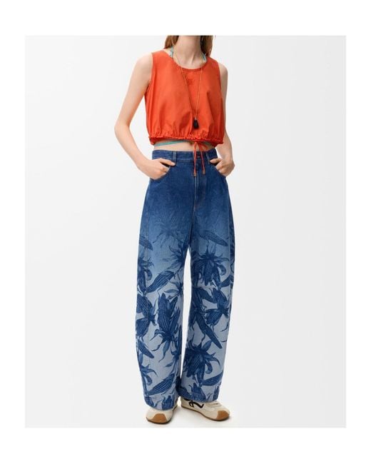 Loewe Red Drawstring Waist Crewneck Top