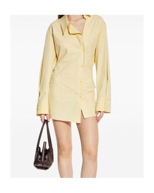 The Attico Metallic The Asymmetric Mini Shirt Dress