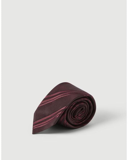 Brunello Cucinelli Purple Textured Striped Silk Tie for men