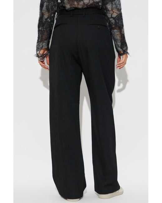 R13 Black Pleated Wool Trousers