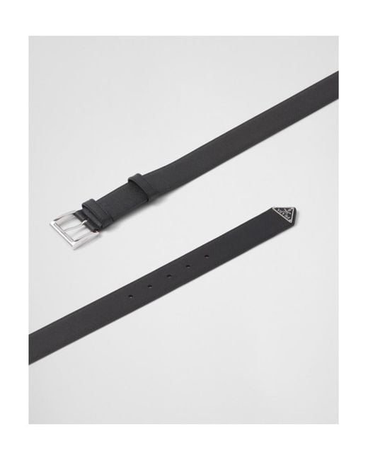 Prada Black Saffiano Buckle Fastened Belt for men