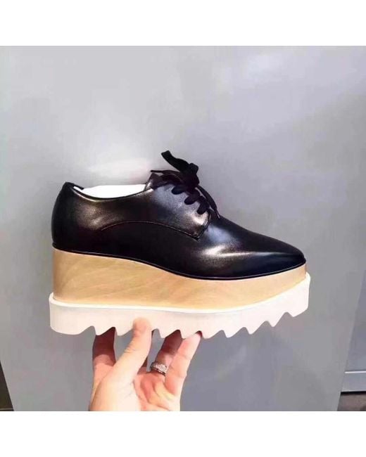 Stella McCartney Black Elyse Lace-Up Platform Shoes