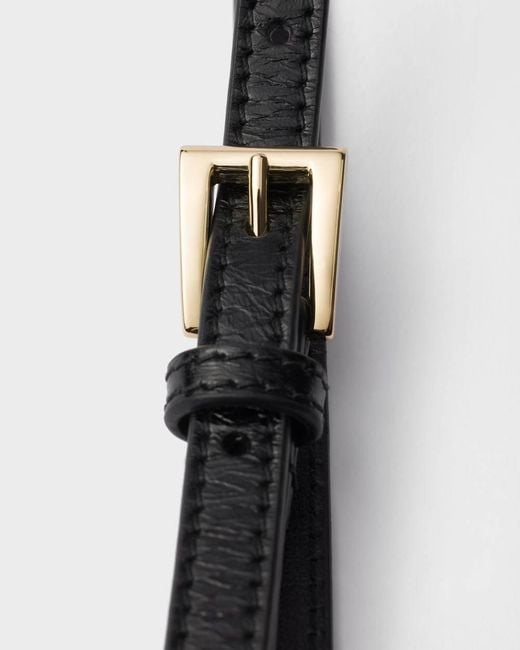 Prada White Slim Buckle Belt