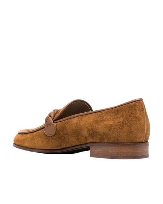 Gianvito Rossi Brown Massimo Braided Suede Loafers for men