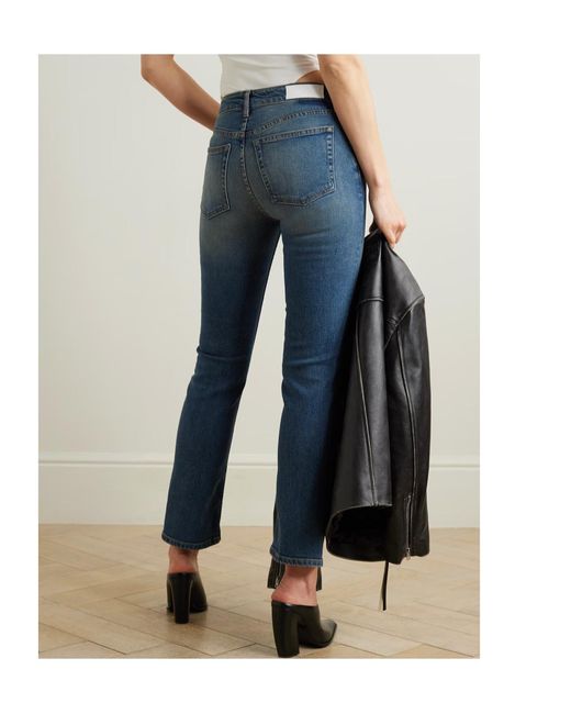 Re/done Blue Pamela Anderson The Anderson Mid-Rise Slim-Leg Jeans